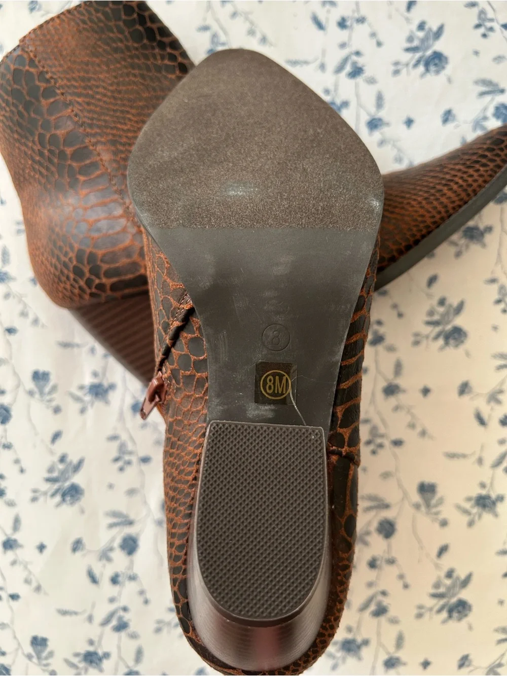 Coconuts by Matisse Brown Snake-Print Pointed Ankle Booties